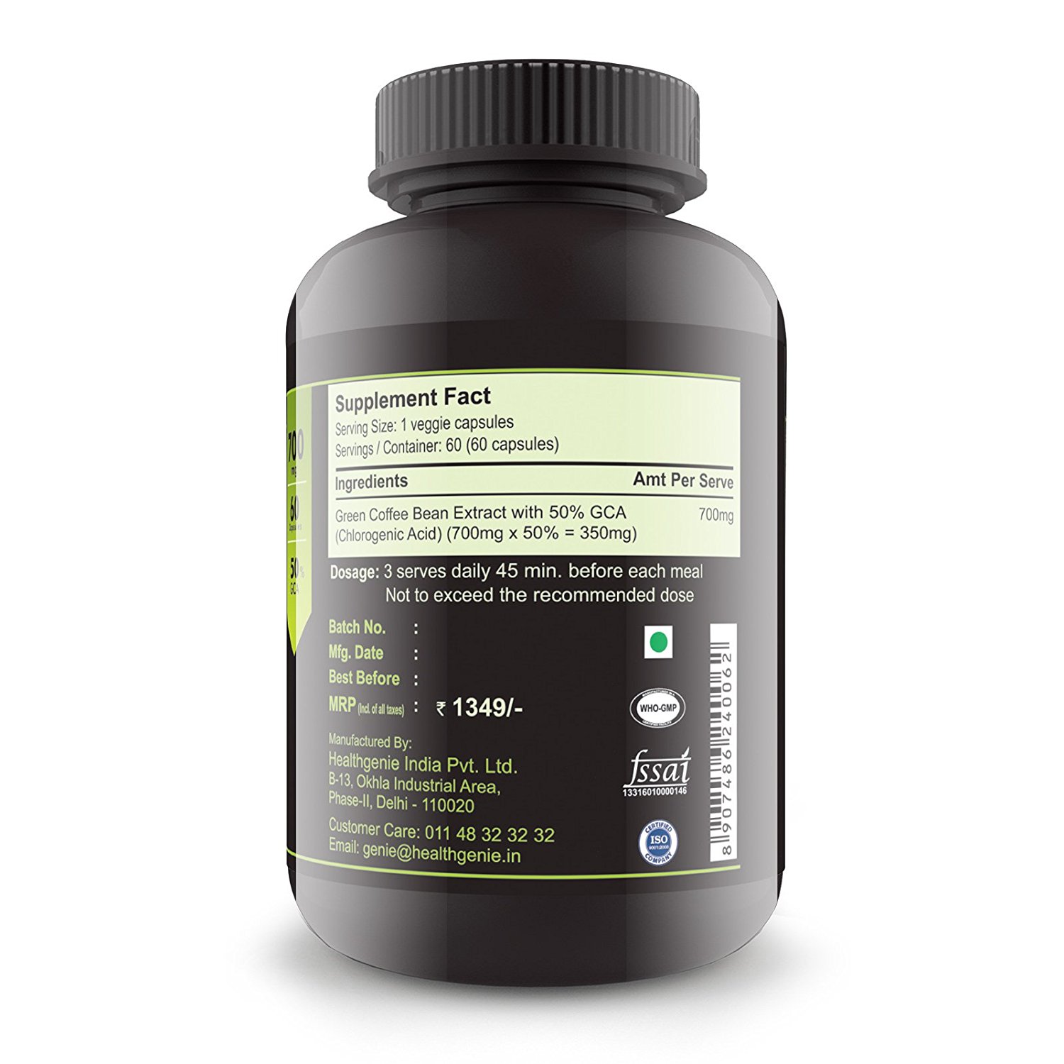 Buy Sinew Nutrition Green Coffee Beans Extract 700mg (60 Pure Veg