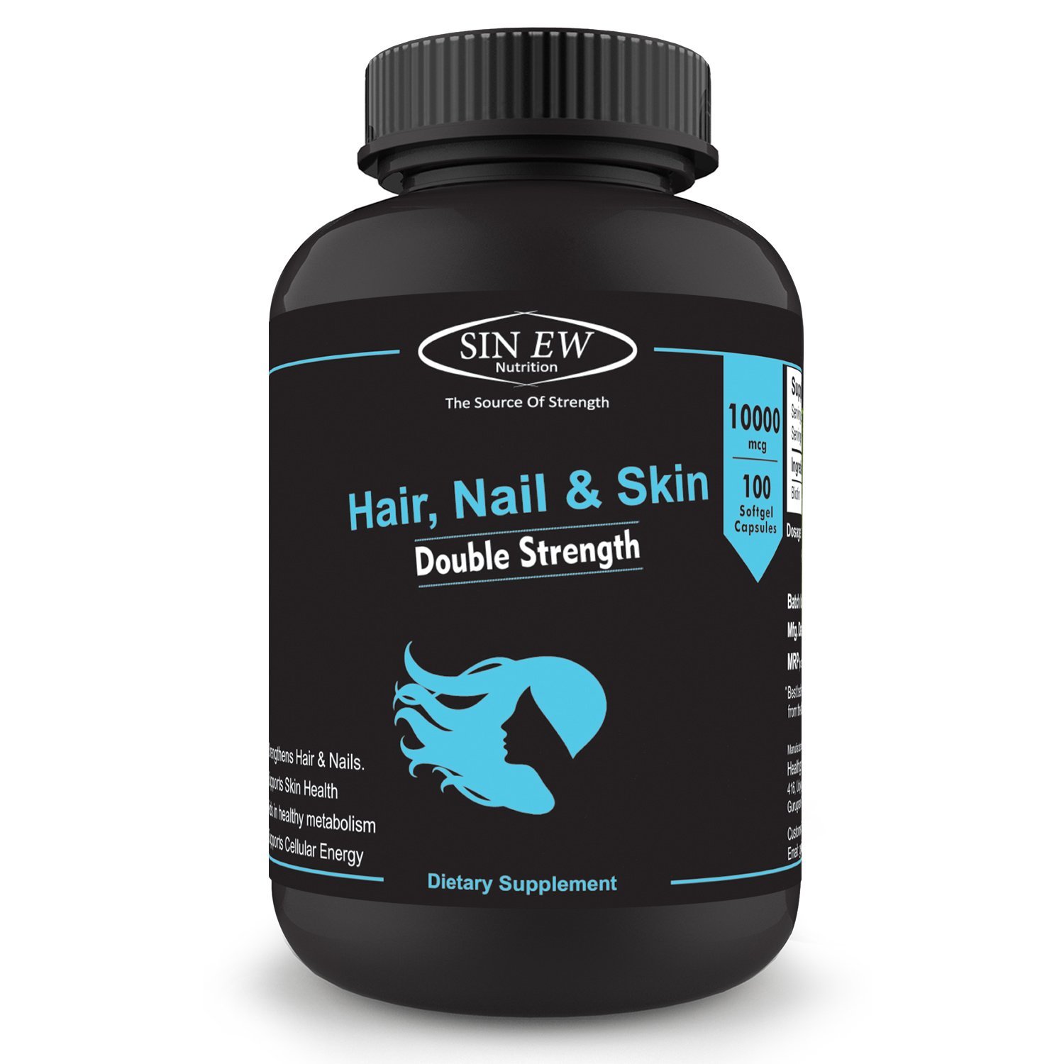 Sinew Nutrition Hair, Skin & Nails (10000mcg) - 100 Veg Softgels