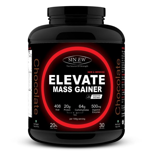 Buy Sinew Nutrition Elevate Mass Gainer 3 Kg 6 6 Lbs Chocolate Flavor Online In India Sinewnutrition Com