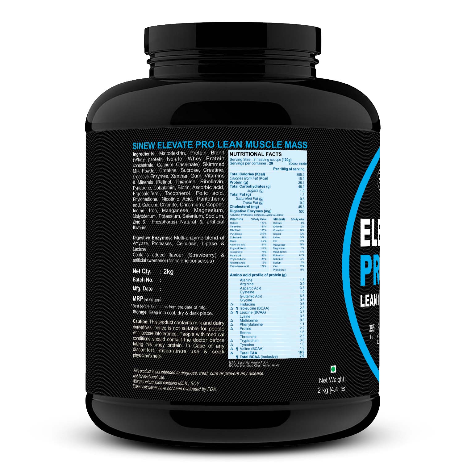 Elevate Pro Lean Muscle Mass (strawberry) 2kg L