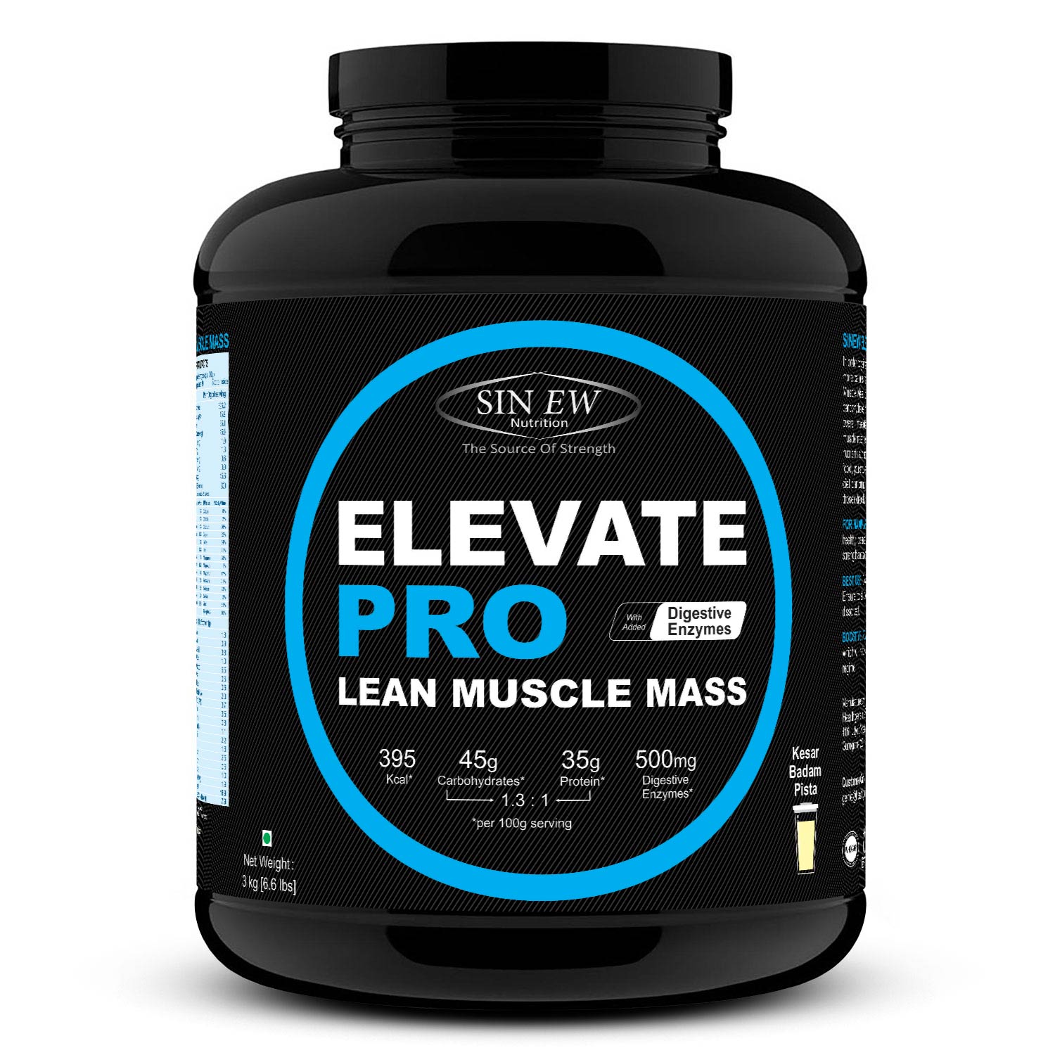 Elevate Pro Lean Muscle Mass (kesar) 3kg F