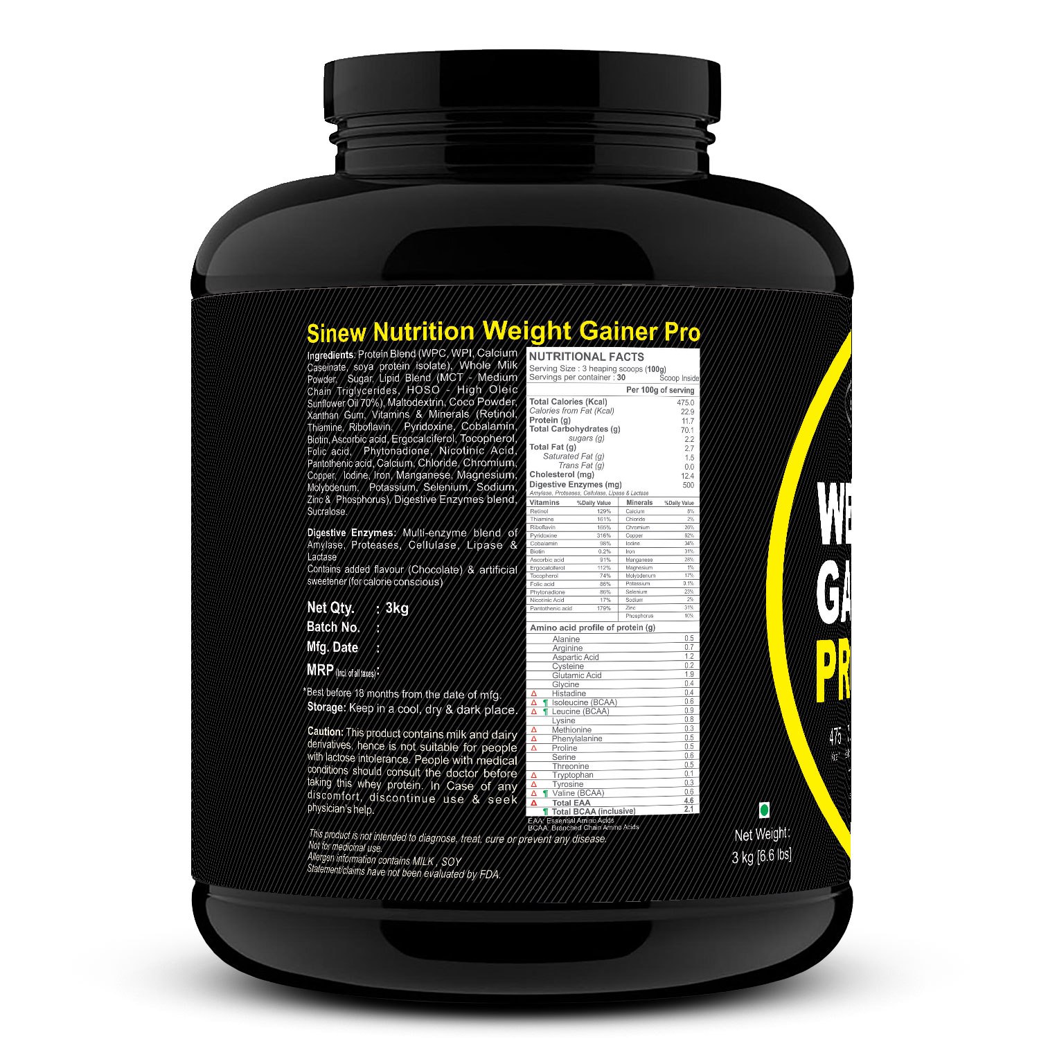 Weight Gainer Pro (chocolate) 3 L