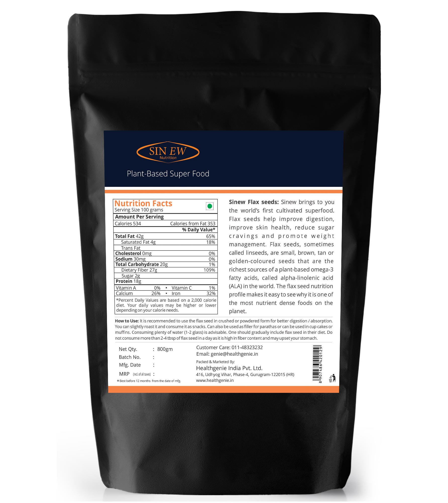 Buy Sinew Nutrition Roasted Flax Seeds for Skin, Hair Growth and Weight Loss, 800 gm Online in India Buy Sinew Nutrition Roasted Flax Seeds for Skin, Hair Growth and Weight Loss, 800 gm Online in India