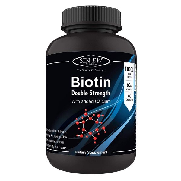 Buy Sinew Nutrition Biotin 10,000mcg (Vitamin B7 for Hair, Skin & Nails) 60  Veg Capsules Online in India 