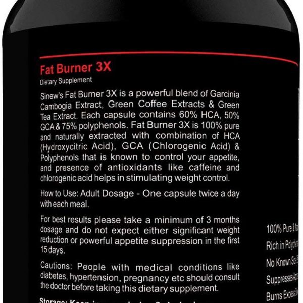 Sinew Nutrition Natural Fat Burner 3x 90 Cap 2